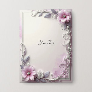 Roze bloem frame knop button