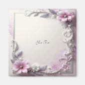 Roze bloem frame magneet (Voorkant)