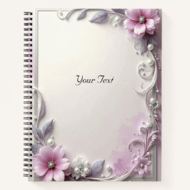 Roze bloem frame notitieboek