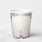 Roze bloem frame papieren bekers (Rechts)