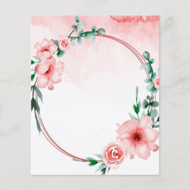 Roze bloem frame scrapbook achtergrondpapier (Voorkant)