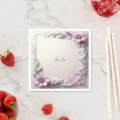 Roze Bloem Frame Servet (Insitu)