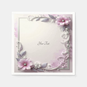 Roze Bloem Frame Servet