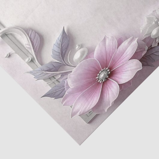 Roze bloem frame tissuepapier (Detail)
