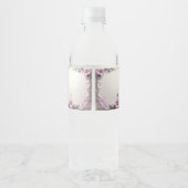 Roze bloem frame waterfles label etiket (Achterkant)