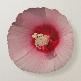 Roze Bloem Geborsteld Polyester Rond werpkussen Kussen