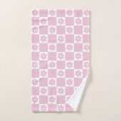 Roze Bloem gecontroleerd patroon Bad Handdoek (Handdoek)