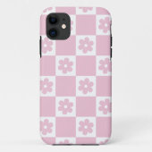 Roze Bloem gecontroleerd patroon Case-Mate iPhone Case (Achterkant)