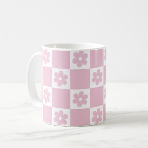 Roze Bloem gecontroleerd patroon Koffiemok