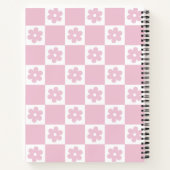 Roze Bloem gecontroleerd patroon Notitieboek (Achterkant)