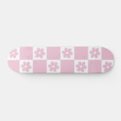 Roze Bloem gecontroleerd patroon Persoonlijk Skateboard (Horizontaal)