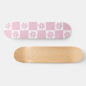 Roze Bloem gecontroleerd patroon Persoonlijk Skateboard (Horizontaal)