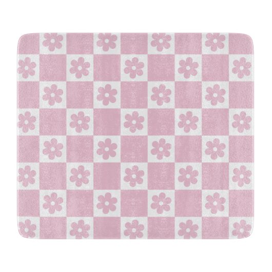 Roze Bloem gecontroleerd patroon Snijplank (Voorkant)