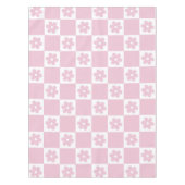 Roze Bloem gecontroleerd patroon Tafelkleed (Voorkant)