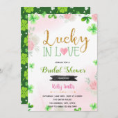 Roze bloem gelukkig in liefde uitnodiging (Voorkant / Achterkant)