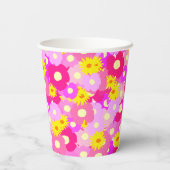 roze bloem gepersonaliseerd Baby shower Papieren Bekers (Achterkant)