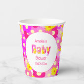 roze bloem gepersonaliseerd Baby shower Papieren Bekers (Voorkant)