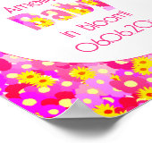  roze bloem gepersonaliseerd Baby shower Poster (Hoek)