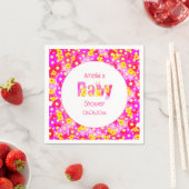  roze bloem gepersonaliseerd Baby shower Servet (Insitu)