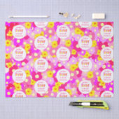 roze bloem gepersonaliseerd Baby shower Tissuepapier (Craft)
