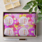 roze bloem gepersonaliseerd Baby shower Tissuepapier (Geschenk)