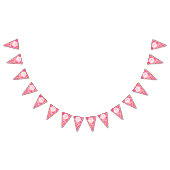  roze bloem gepersonaliseerd Baby shower Vlaggetjes (Alle)