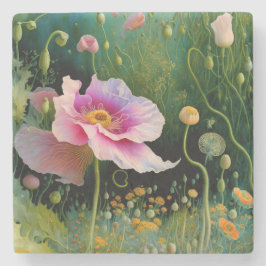 Roze Bloem geschenkdoos Stenen Onderzetter