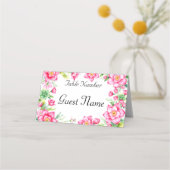 Roze Bloem Gevouwen Plaats Kaart Plaatskaartje (Voorkant)