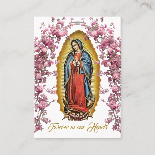 Roze Bloem Gevulde Boog Katholieke Memorial Kaart Plaatskaartje (Voorkant)