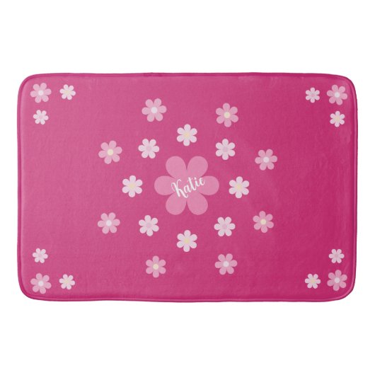  Roze Bloem Glam- Badmat (Voorkant)