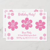 Roze Bloem Glam- Kaart (Voorkant / Achterkant)