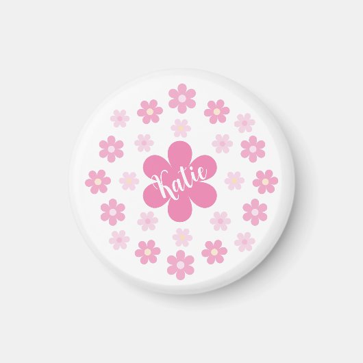 Roze Bloem Glam- Magneet (Voorkant)