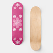 Roze Bloem Glam- Persoonlijk Skateboard (Voorkant)