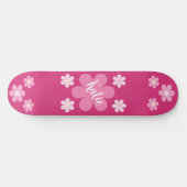 Roze Bloem Glam- Persoonlijk Skateboard (Horizontaal)