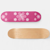 Roze Bloem Glam- Persoonlijk Skateboard (Horizontaal)
