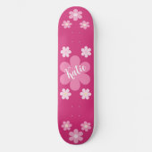 Roze Bloem Glam- Persoonlijk Skateboard (Voorkant)