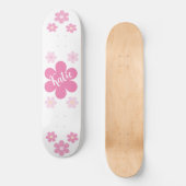 Roze Bloem Glam- Persoonlijk Skateboard (Voorkant)
