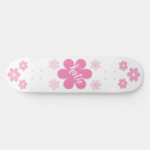 Roze Bloem Glam- Persoonlijk Skateboard (Horizontaal)
