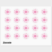 Roze Bloem Glam- Ronde Sticker (Vel)