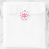 Roze Bloem Glam- Ronde Sticker (Tas)