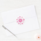 Roze Bloem Glam- Ronde Sticker (Envelop)