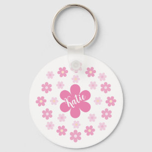 Roze Bloem Glam- Sleutelhanger