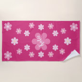 Roze Bloem Glam- Strandlaken (Voorkant)