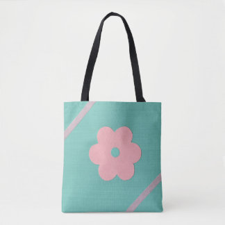 Roze Bloem Glitter Ontwerp Tote Bag