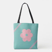 Roze Bloem Glitter Ontwerp Tote Bag (Achterkant)