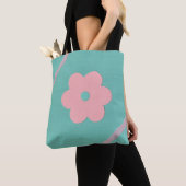 Roze Bloem Glitter Ontwerp Tote Bag (Dichtbij)