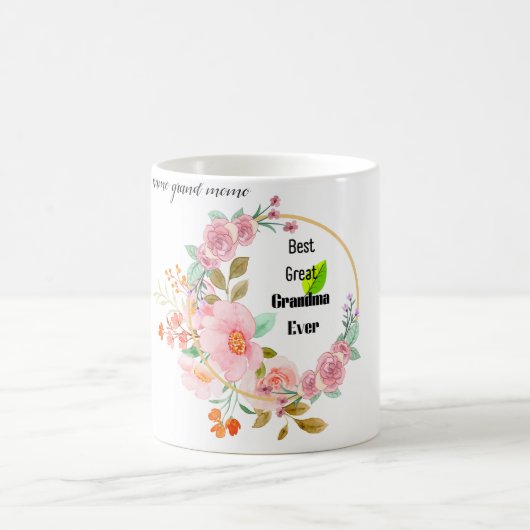 Roze Bloem Goud Beste Grootmoeder Ooit Co Koffiemok (Center)