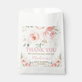 Roze Bloem Goud Bruiloft Kraamfeest Verjaardag Bedankzakje (Voorkant)