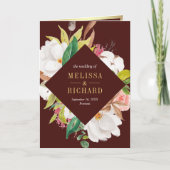 Roze Bloem Goud Bruin QR Code Trouwen (Voorkant)