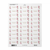 Roze bloem gouden bruiloft etiket (Full Sheet)